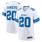 Silnrao D.Lions #20 Barry Sanders Player White Game Stitched Jerseys