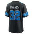 Silnrao D.Lions #32 Brian Branch Black 2nd Alternate Game Jersey American Stitched  Jerseys