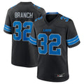 Silnrao D.Lions #32 Brian Branch Black 2nd Alternate Game Jersey American Stitched Jerseys
