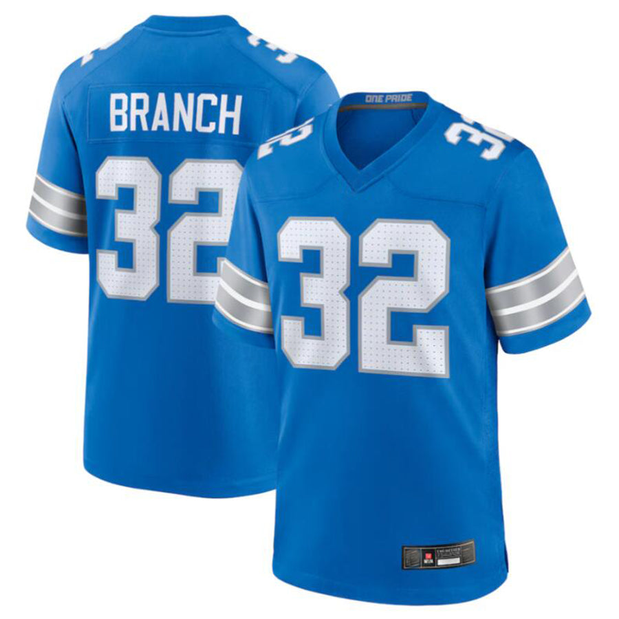 Silnrao D.Lions #32 Brian Branch Blue Game Jersey American Stitched Stitched Jerseys