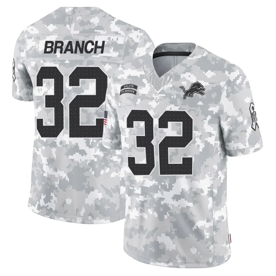 Silnrao D.Lions #32 Brian Branch Player Arctic Camo Salute to Service Limited Stitched Jerseys