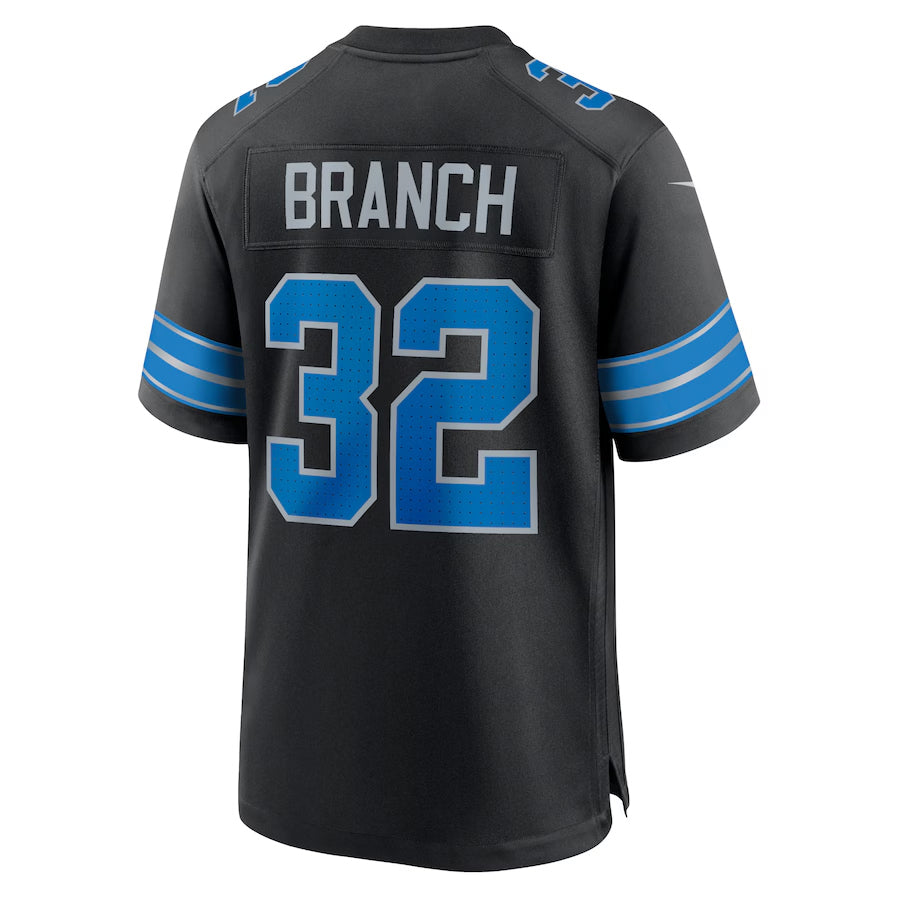 Silnrao D.Lions #32 Brian Branch Player Black Home Game Stitched Jerseys