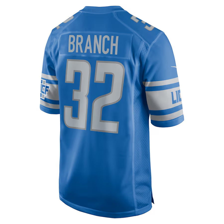 Silnrao D.Lions #32 Brian Branch Player Blue Replica Game Stitched Jerseys