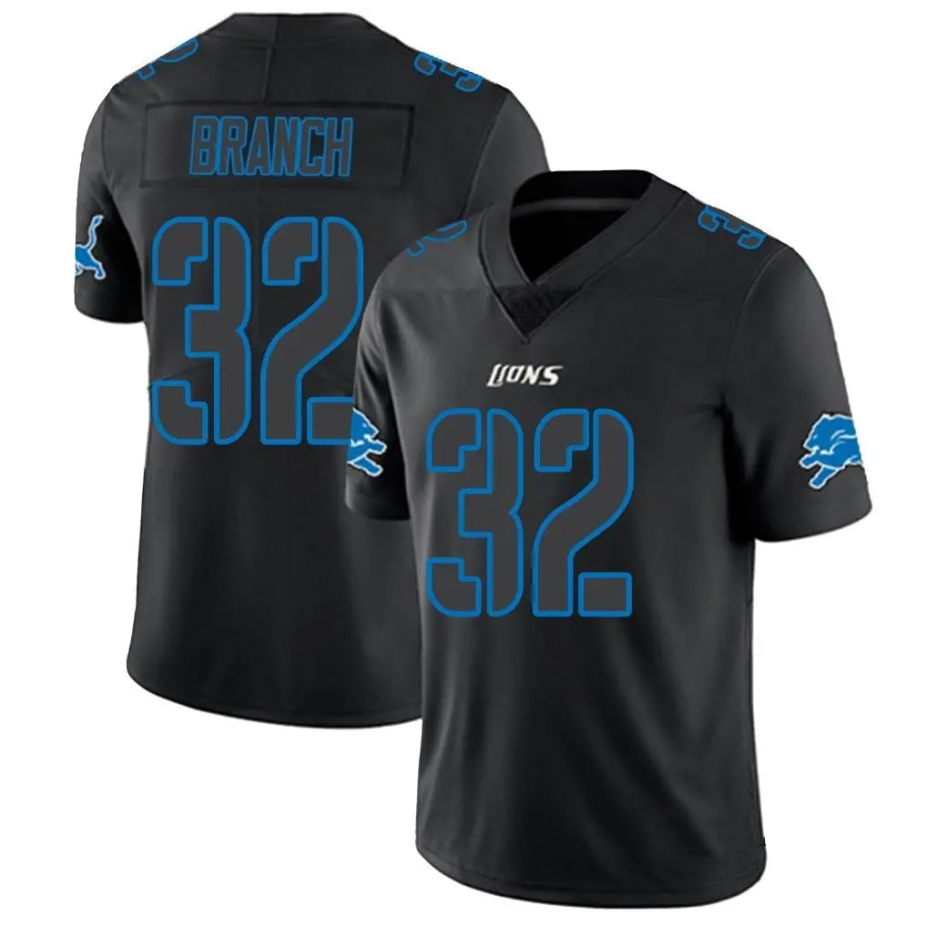 Silnrao D.Lions #32 Brian Branch Player Limited Black Impact Game Stitched Jerseys