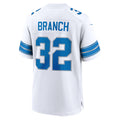 Silnrao D.Lions #32 Brian Branch Player White Home Game Stitched Jerseys