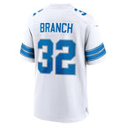 Silnrao D.Lions #32 Brian Branch Player White Home Game Stitched Jerseys