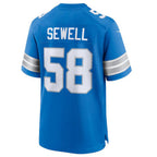 Silnrao D.Lions #58 Penei Sewell Blue Game Jersey American Stitched  Jerseys