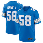 Silnrao D.Lions #58 Penei Sewell Blue Game Jersey American Stitched  Jerseys