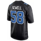 Silnrao D.Lions #58 Penei Sewell Player Black Fashion Game Stitched Jerseys