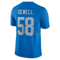 Silnrao D.Lions #58 Penei Sewell Player Blue Vapor F.U.S.E. Alternate Limited Game Stitched Jerseys