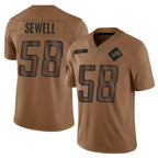Silnrao D.Lions #58 Penei Sewell Player Brown Salute To Service Limited Stitched Jerseys