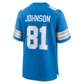 Silnrao D.Lions #81 Calvin Johnson Blue Team Retired Game Stitched Jerseys