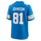 Silnrao D.Lions #81 Calvin Johnson Blue Team Retired Game Stitched Jerseys
