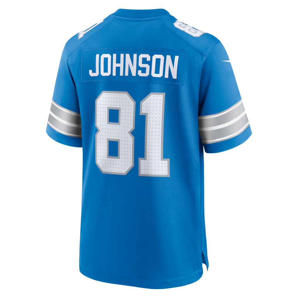 Silnrao D.Lions #81 Calvin Johnson Blue Team Retired Game Stitched Jerseys