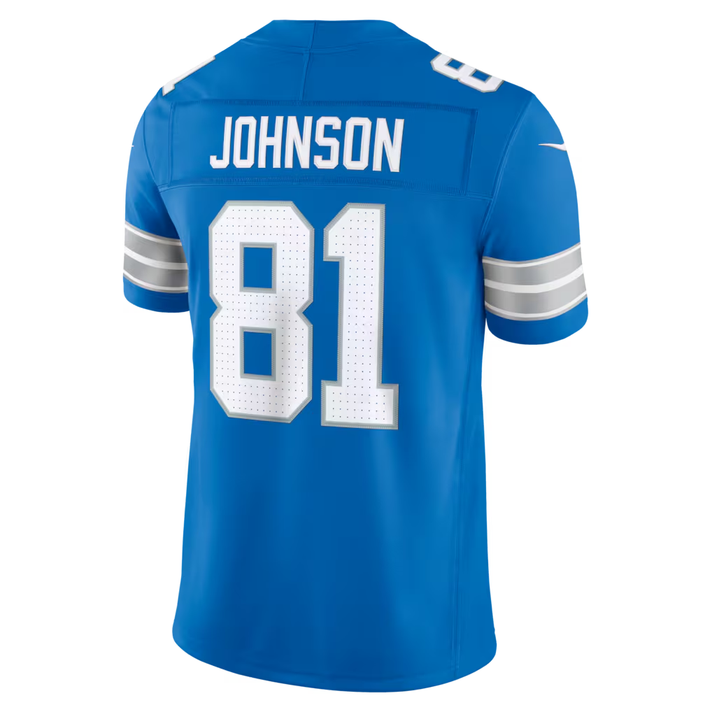 Silnrao D.Lions #81 Calvin Johnson Blue Vapor F.U.S.E. Stitched Retired Limited Stitched Jerseys