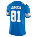Silnrao D.Lions #81 Calvin Johnson Blue Vapor F.U.S.E. Stitched Retired Limited Stitched Jerseys