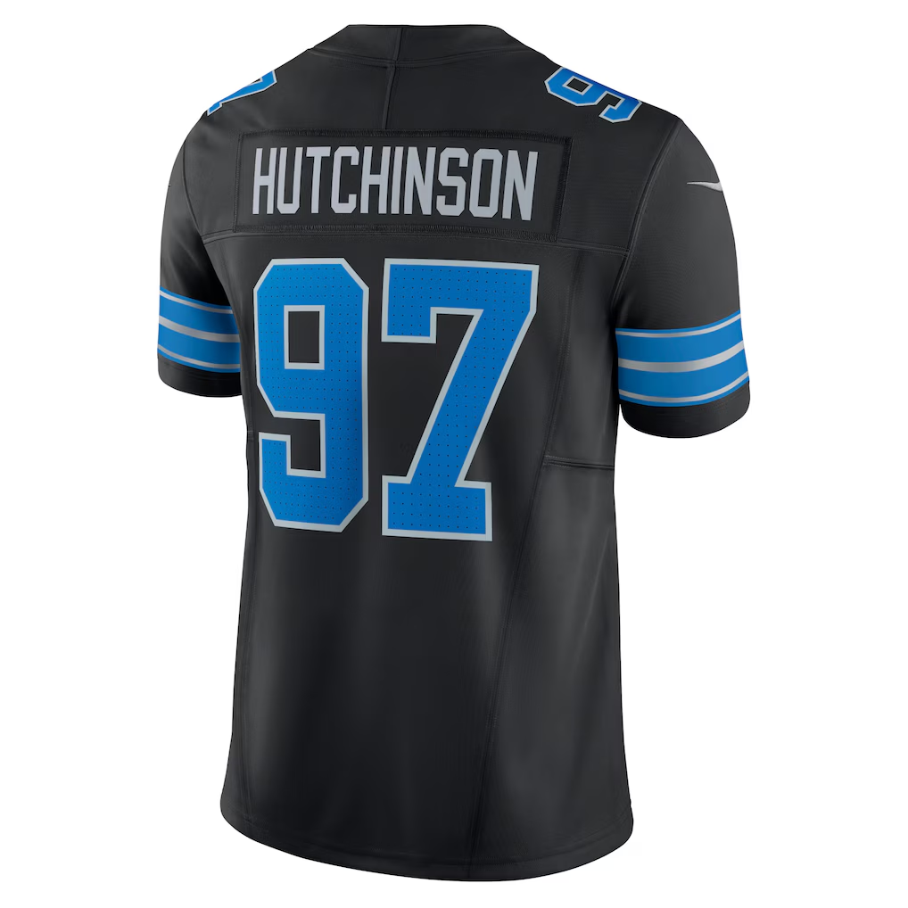 Silnrao D.Lions #97 Aidan Hutchinson Black 2nd Alternate Vapor F.U.S.E. Limited Stitched Jerseys