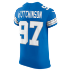 Silnrao D.Lions #97 Aidan Hutchinson Blue Team Vapor F.U.S.E. Elite Stitched Jerseys