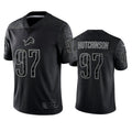 Silnrao D.Lions #97 Aidan Hutchinson Player Black REFLECTIVE Limited Stitched Jerseys