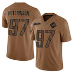 Silnrao D.Lions #97 Aidan Hutchinson Player Brown Salute To Service Limited Stitched Jerseys