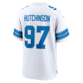Silnrao D.Lions #97 Aidan Hutchinson White Game Stitched Jerseys