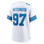 Silnrao D.Lions #97 Aidan Hutchinson White Game Stitched Jerseys