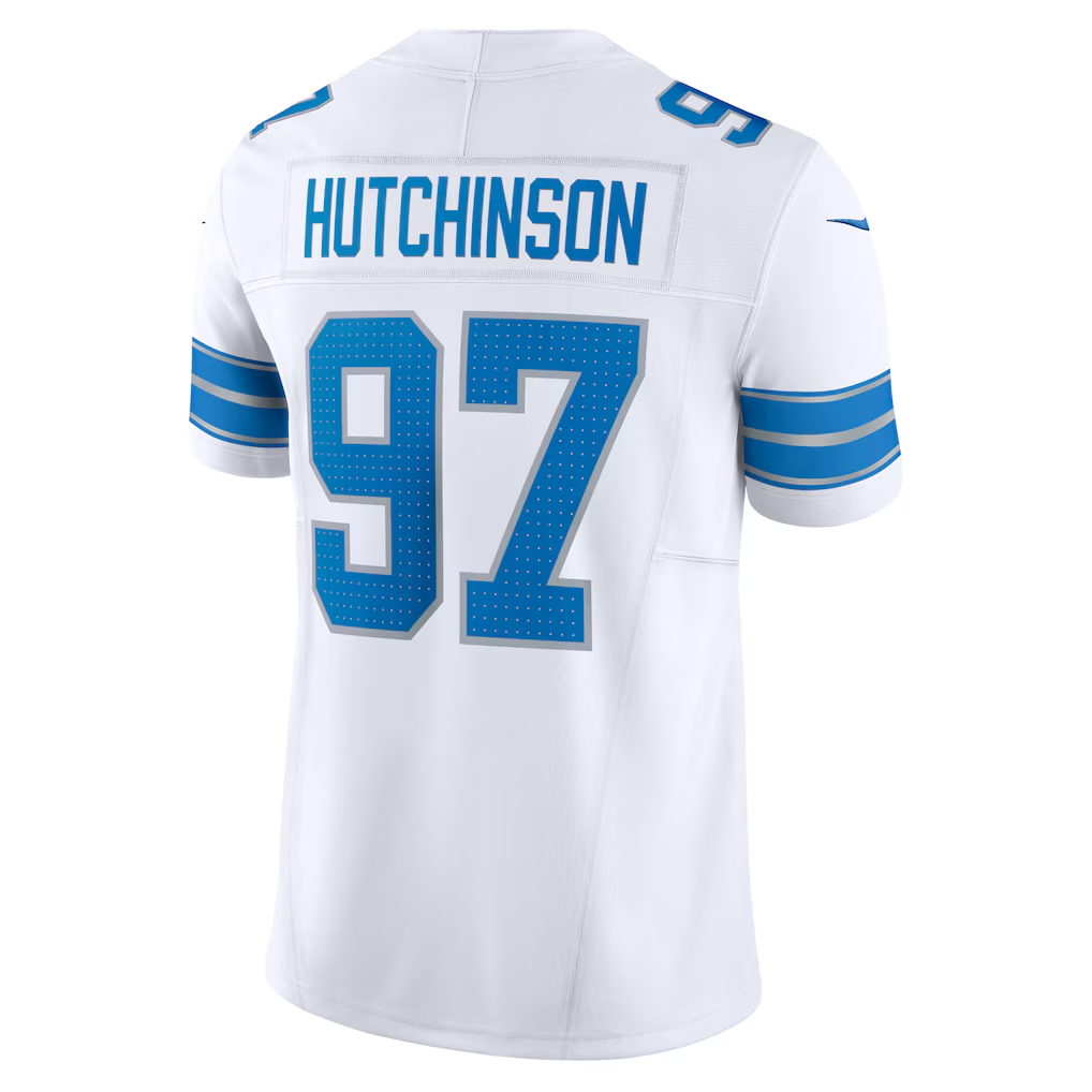 Silnrao D.Lions #97 Aidan Hutchinson White Vapor F.U.S.E. Limited Stitched Jerseys