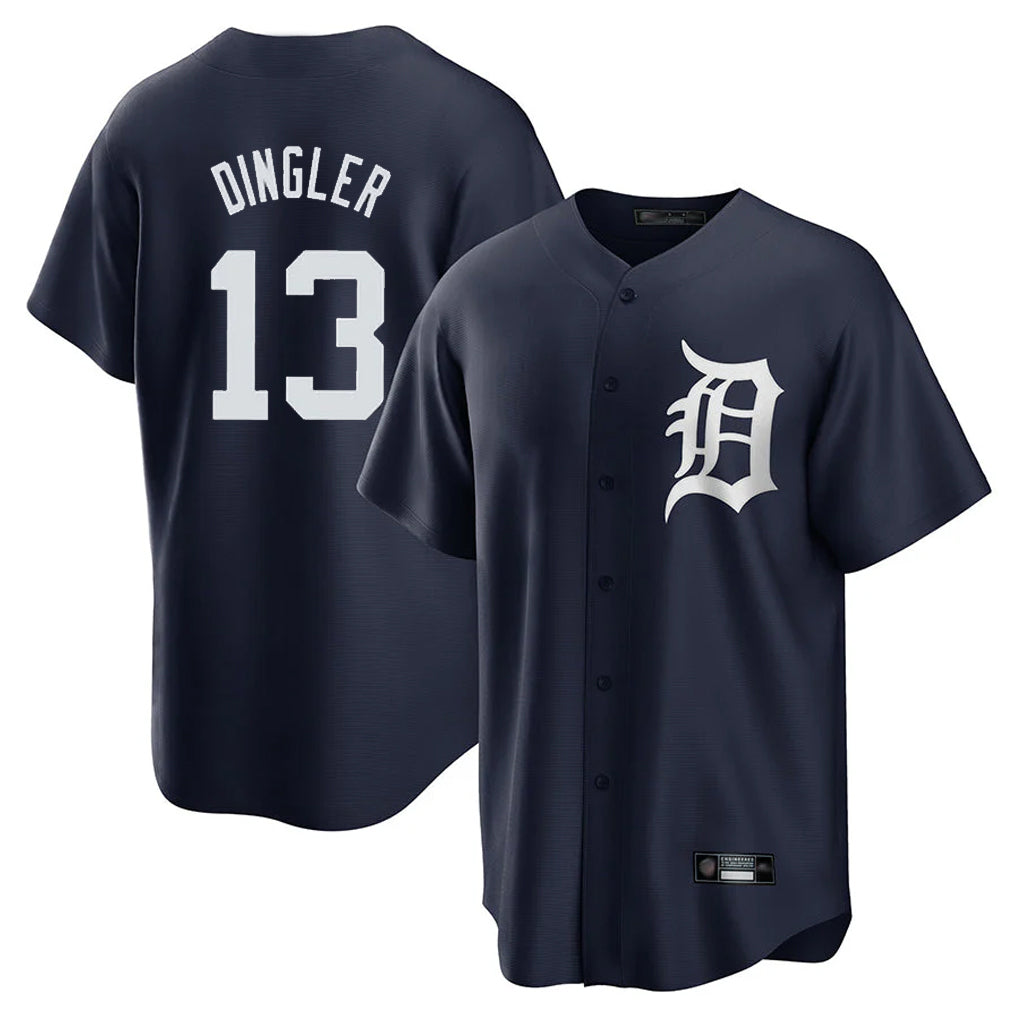 Silnrao D.Tigers #13 Dillon Dingler Player Navy Game Home Stitched Jerseys