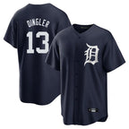 Silnrao D.Tigers #13 Dillon Dingler Player Navy Game Home Stitched Jerseys