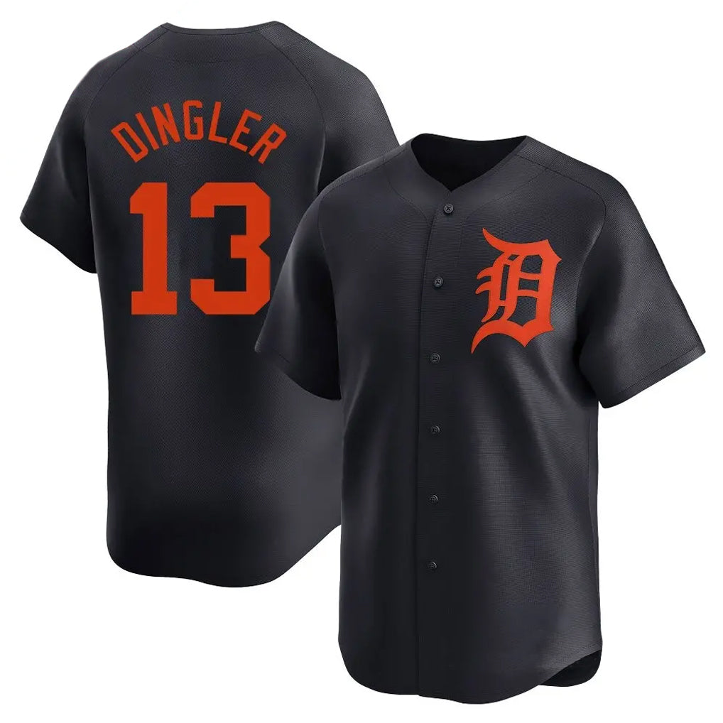 Silnrao D.Tigers #13 Dillon Dingler Player Navy Home Limited Stitched Jerseys