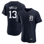 Silnrao D.Tigers #13 Dillon Dingler Player Navy Limited Elite Home Stitched Jerseys