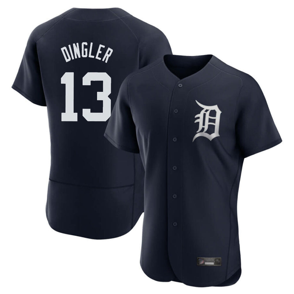 Silnrao D.Tigers #13 Dillon Dingler Player Navy Limited Elite Home Stitched Jerseys