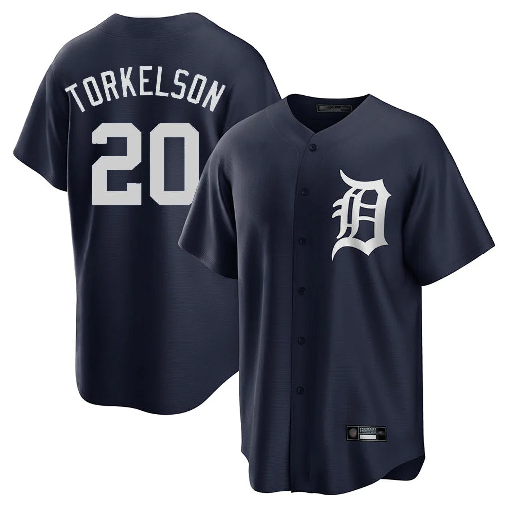 Silnrao D.Tigers #20 Spencer Torkelson Player Navy Game Home Stitched Jerseys