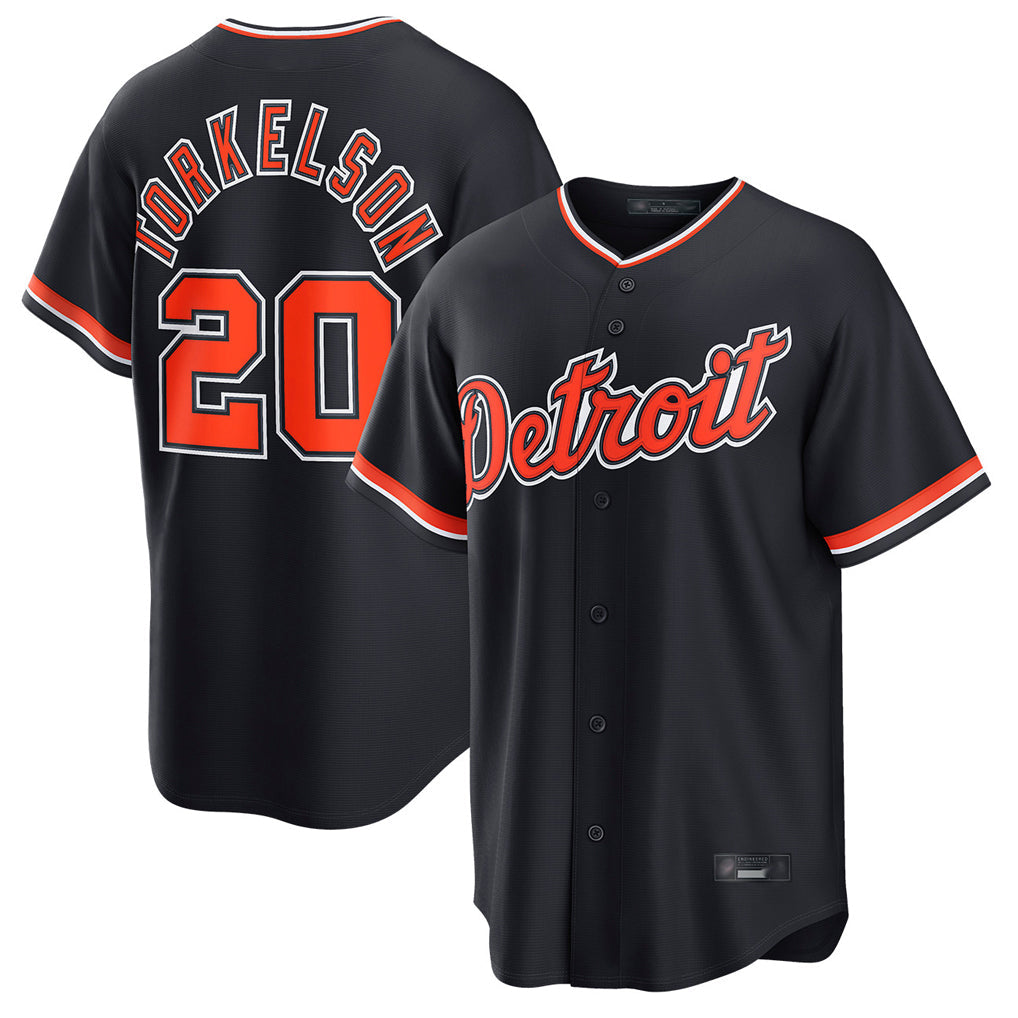 Silnrao D.Tigers #20 Spencer Torkelson Player Navy Home Game Stitched Jerseys