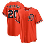 Silnrao D.Tigers #20 Spencer Torkelson Player Orange Home Game Stitched Jerseys