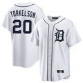 Silnrao D.Tigers #20 Spencer Torkelson Player White Home Game Stitched Jerseys