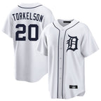 Silnrao D.Tigers #20 Spencer Torkelson Player White Home Game Stitched Jerseys