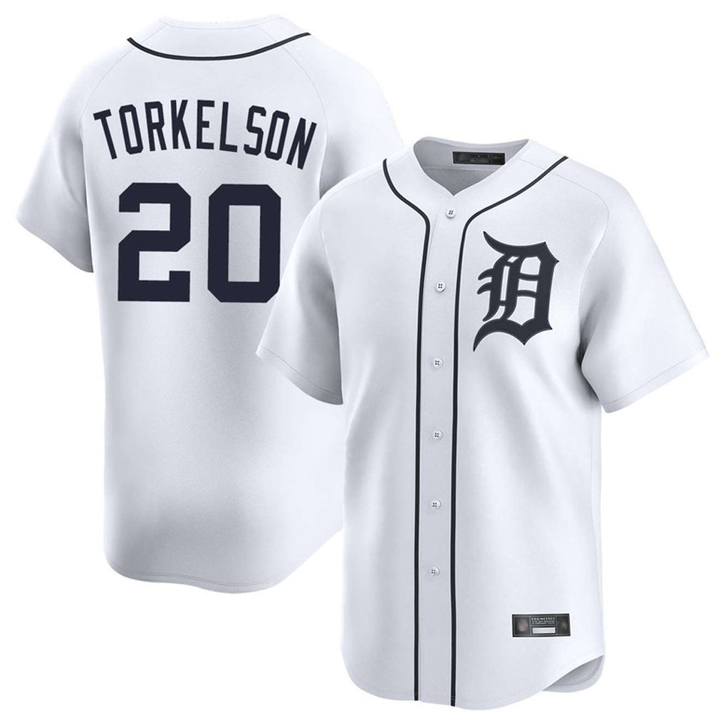 Silnrao D.Tigers #20 Spencer Torkelson Player White Home Limited Stitched Jerseys