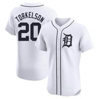 Silnrao D.Tigers #20 Spencer Torkelson Player White Limited Elite Home Stitched Jerseys