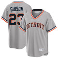 Silnrao D.Tigers #23 Kirk Gibson Player Gray Cooperstown T-shirt Home Game Stitched Jerseys