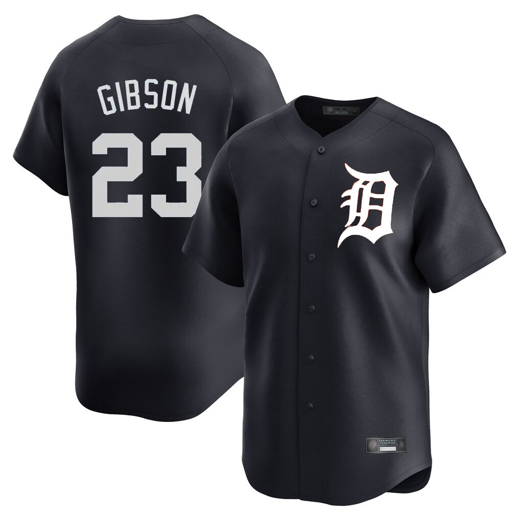 Silnrao D.Tigers #23 Kirk Gibson Player Navy Home Limited Game Stitched Jerseys