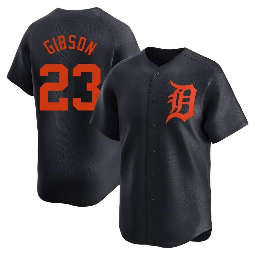 Silnrao D.Tigers #23 Kirk Gibson Player Navy Home Limited Stitched Jerseys