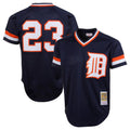 Silnrao D.Tigers #23 Kirk Gibson Player Navy Mitchell & Ness 1984 Mesh Batting Practice  T-shirt Stitched Jerseys
