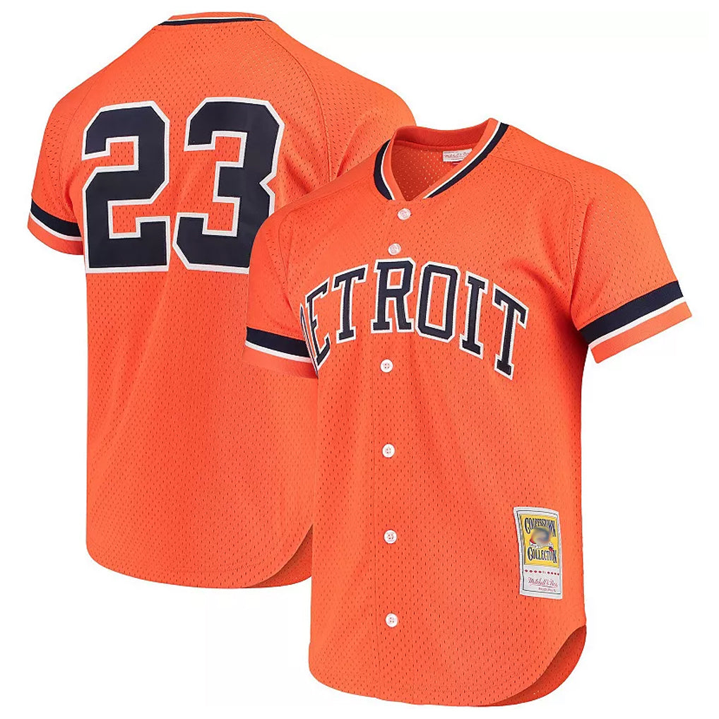 Silnrao D.Tigers #23 Kirk Gibson Player Orange DMitchell & Ness Cooperstown Collection Batting Limited Stitched Jerseys