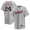 Silnrao D.Tigers #24 Miguel Cabrera Player Gray Home Game Stitched Jerseys