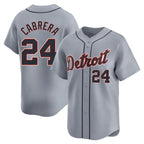 Silnrao D.Tigers #24 Miguel Cabrera Player Gray Home Limited Stitched Jerseys