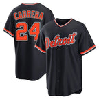 Silnrao D.Tigers #24 Miguel Cabrera Player Navy Home Game Stitched Jerseys