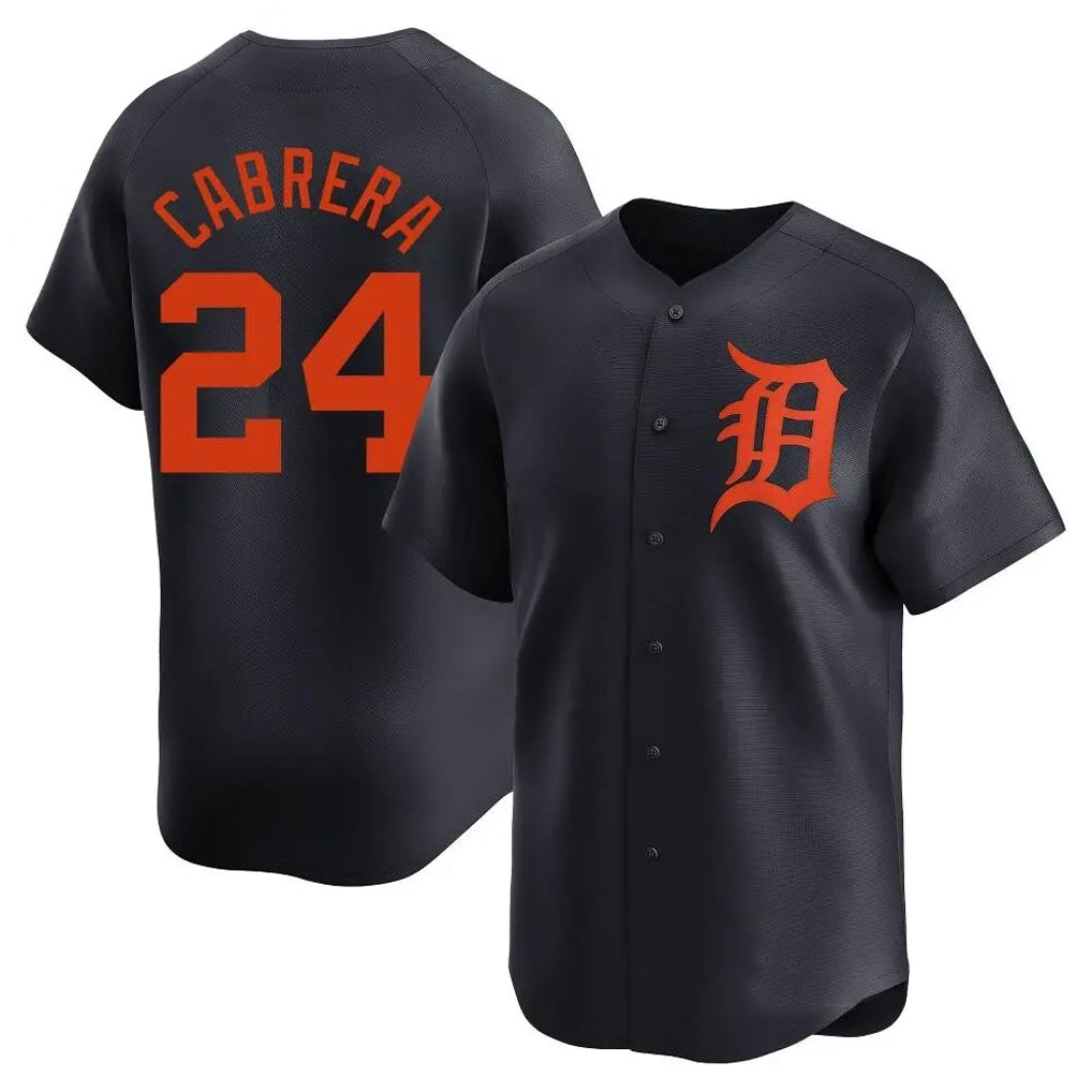 Silnrao D.Tigers #24 Miguel Cabrera Player Navy Home Limited Stitched Jerseys