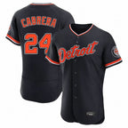 Silnrao D.Tigers #24 Miguel Cabrera Player Navy Limited Elite Home Game Stitched Jerseys