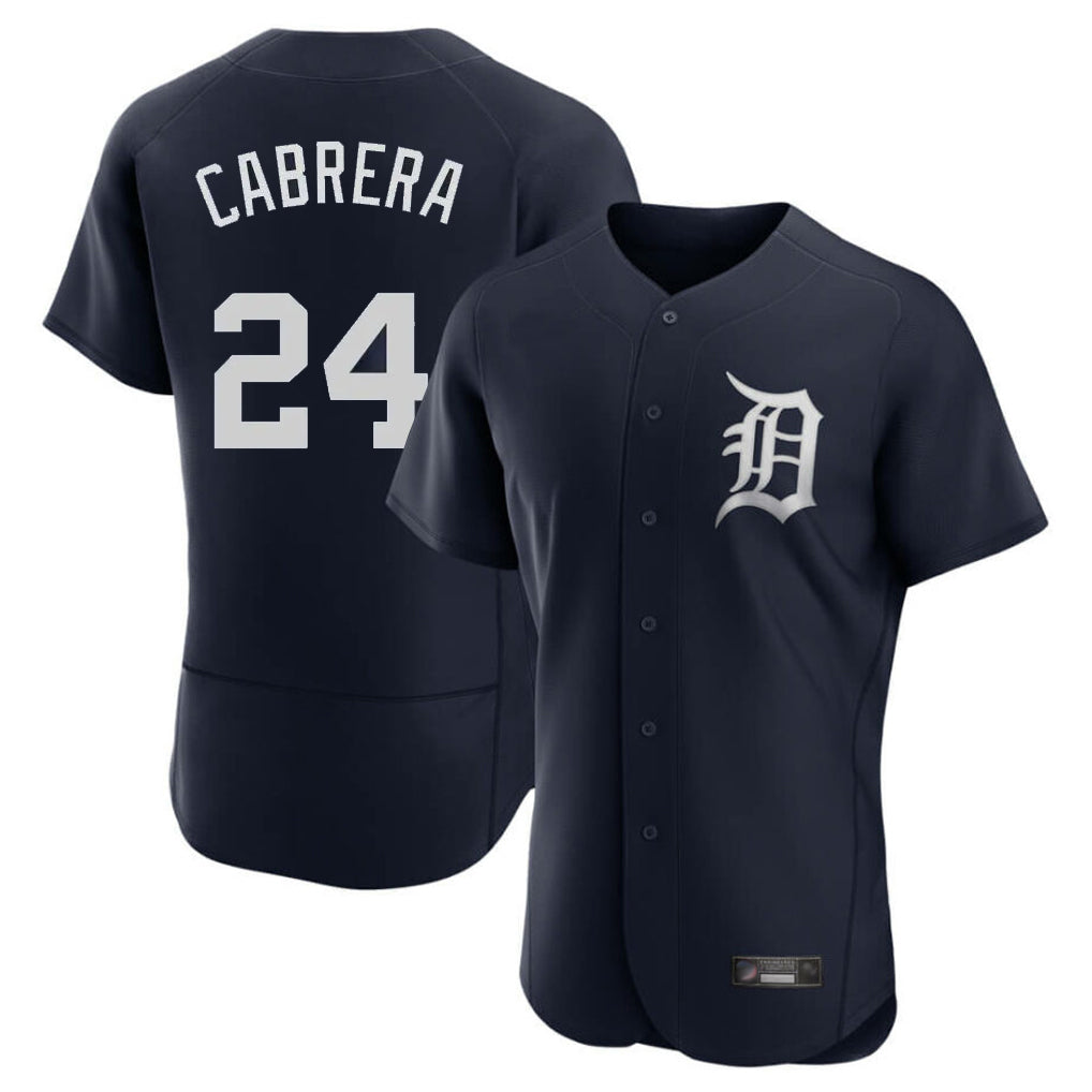 Silnrao D.Tigers #24 Miguel Cabrera Player Navy Limited Elite Home Stitched Jerseys
